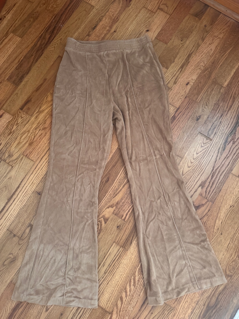 aerie Corded Flare Pants in Camel